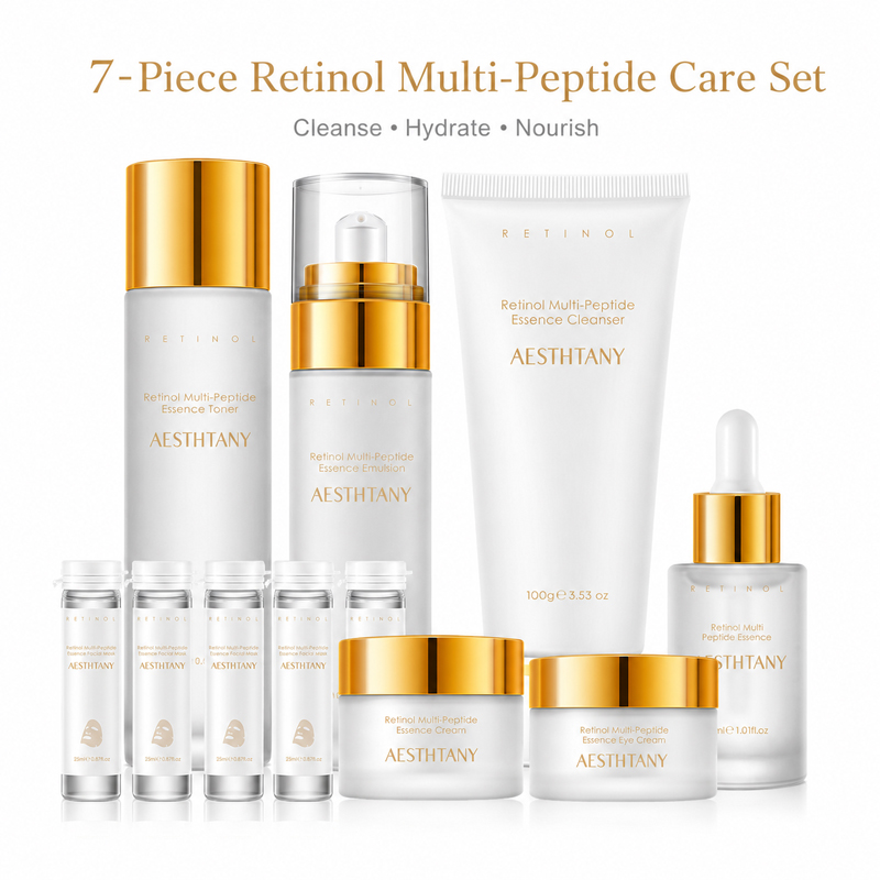 Face Mask Storage Box - 7-delige Retinol Multi-Peptide Skincare Set Hydraterende