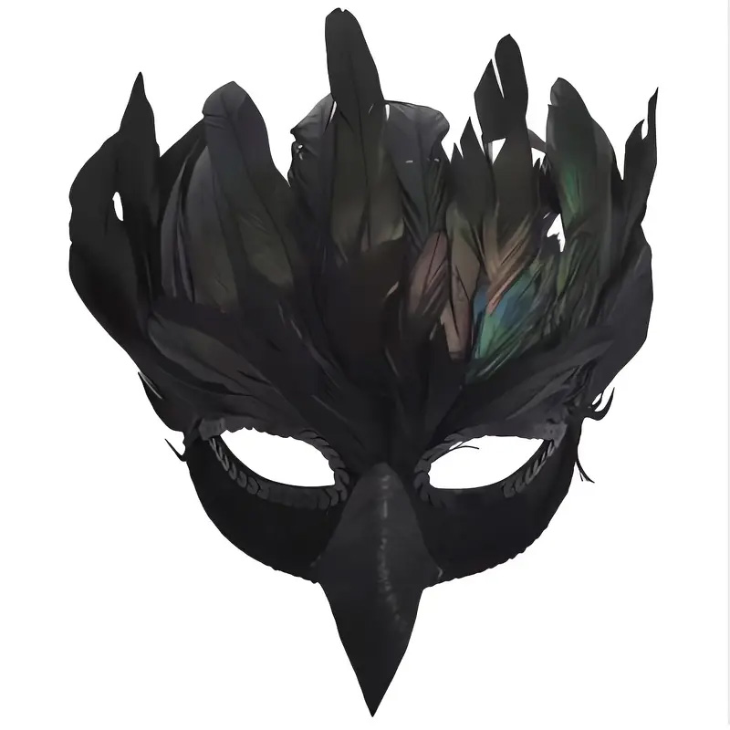 Respirator Half Face - Zwarte Veer Raven Half Gezichtsmasker Cosplay