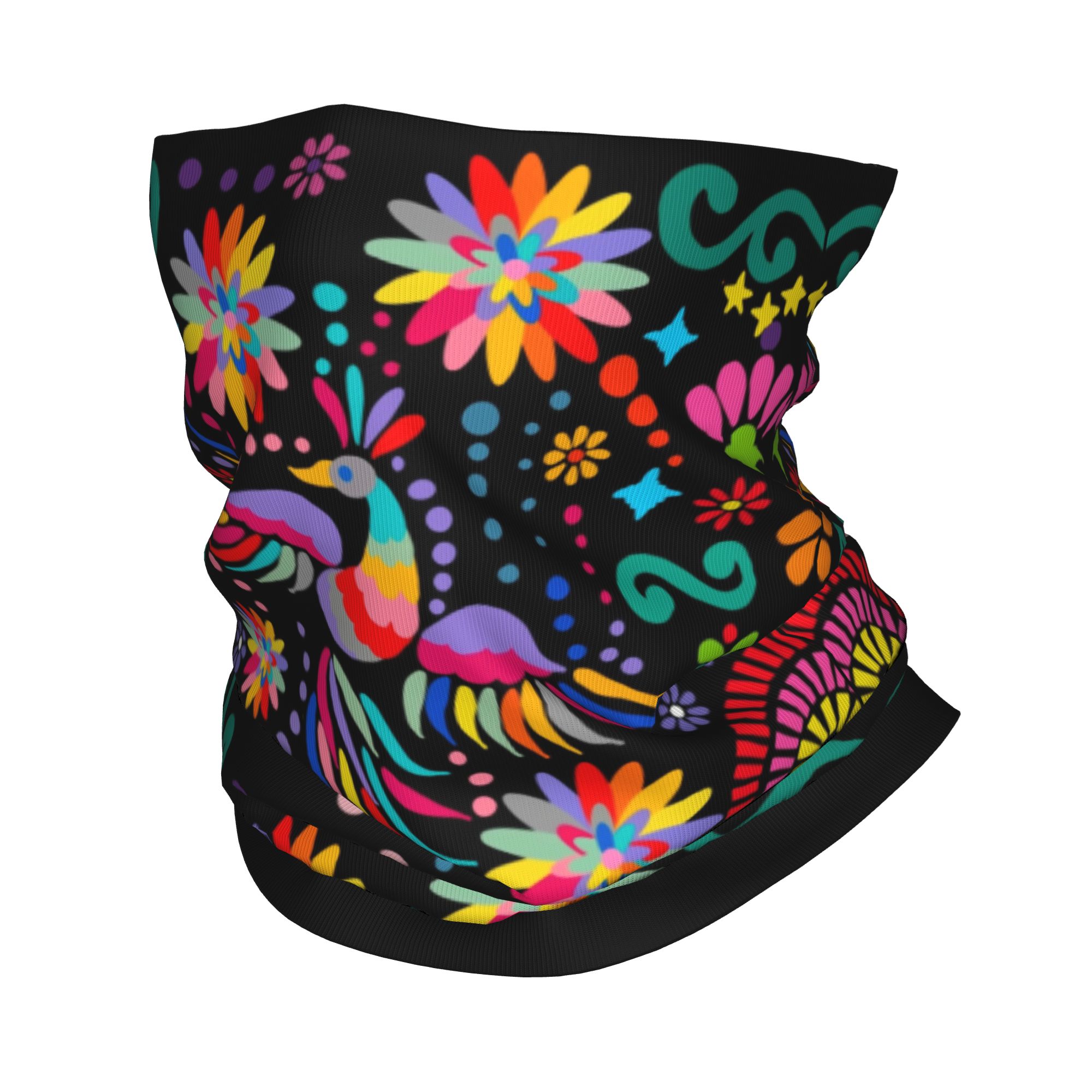 Neck Gaiter Face Cover - Aangepaste Mexicaanse bloemen bloem textiel bandana