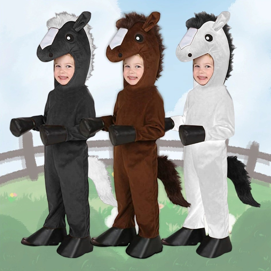 Black Face Mask Pack - Zoo Dierenpark Paard Kinderen Bruin Zwart