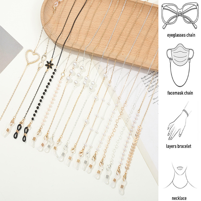 Mask Chain Holder - 2022 Mode Brillenketting voor Vrouwen Parel