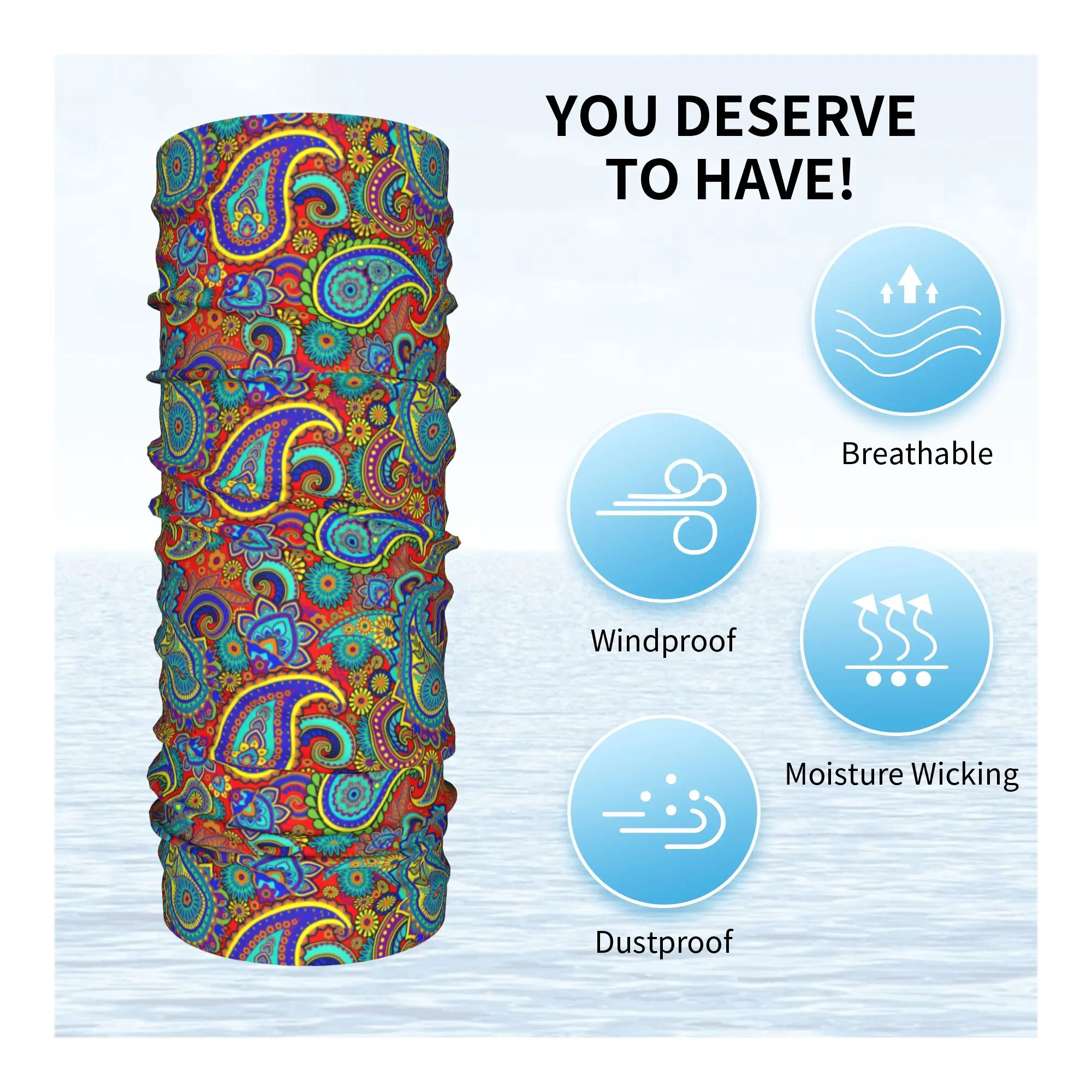 Kleurrijke retro paisley patro - Neck Gaiter Face Cover recensie en prijs