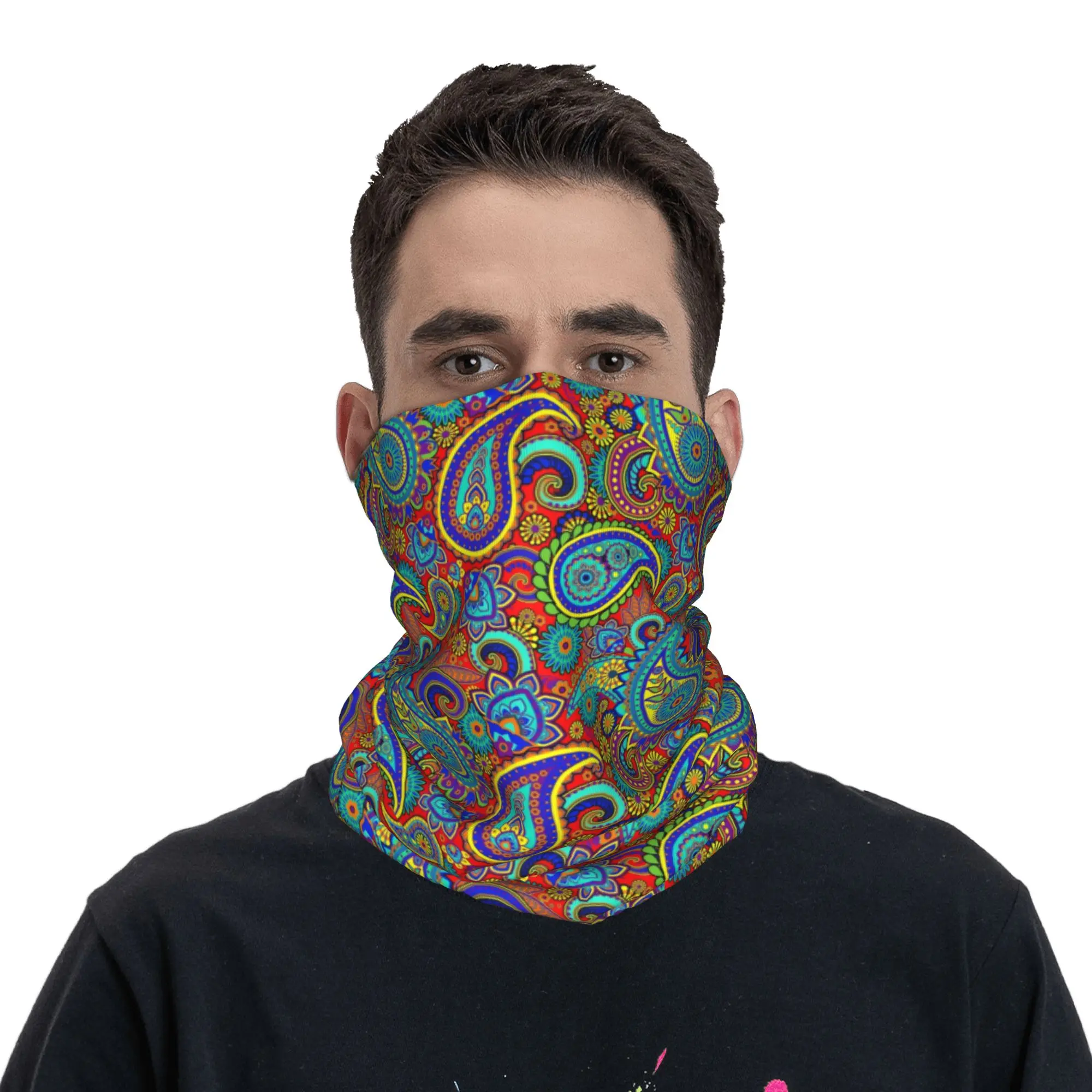 Kleurrijke retro paisley patro - Neck Gaiter Face Cover recensie en prijs